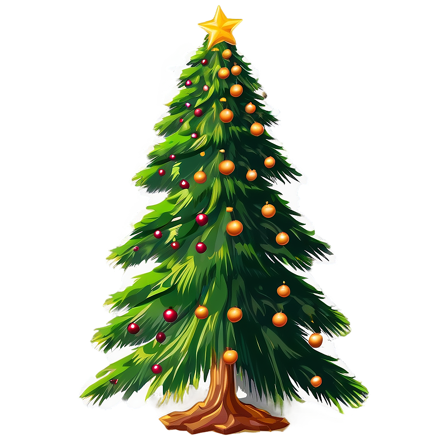 Lush Christmas Tree Silhouette Png Mqd36 PNG