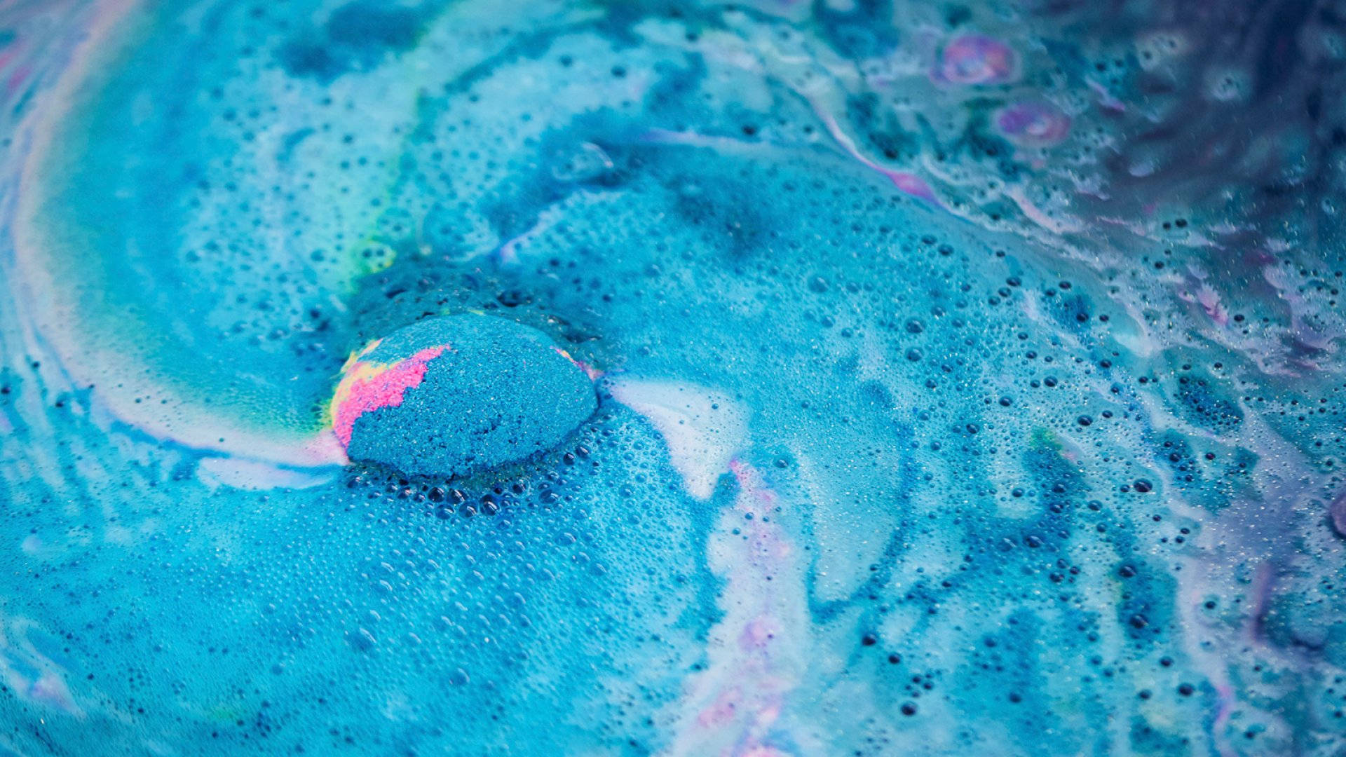 Lush Foamy Blue Liquid Mixture Wallpaper