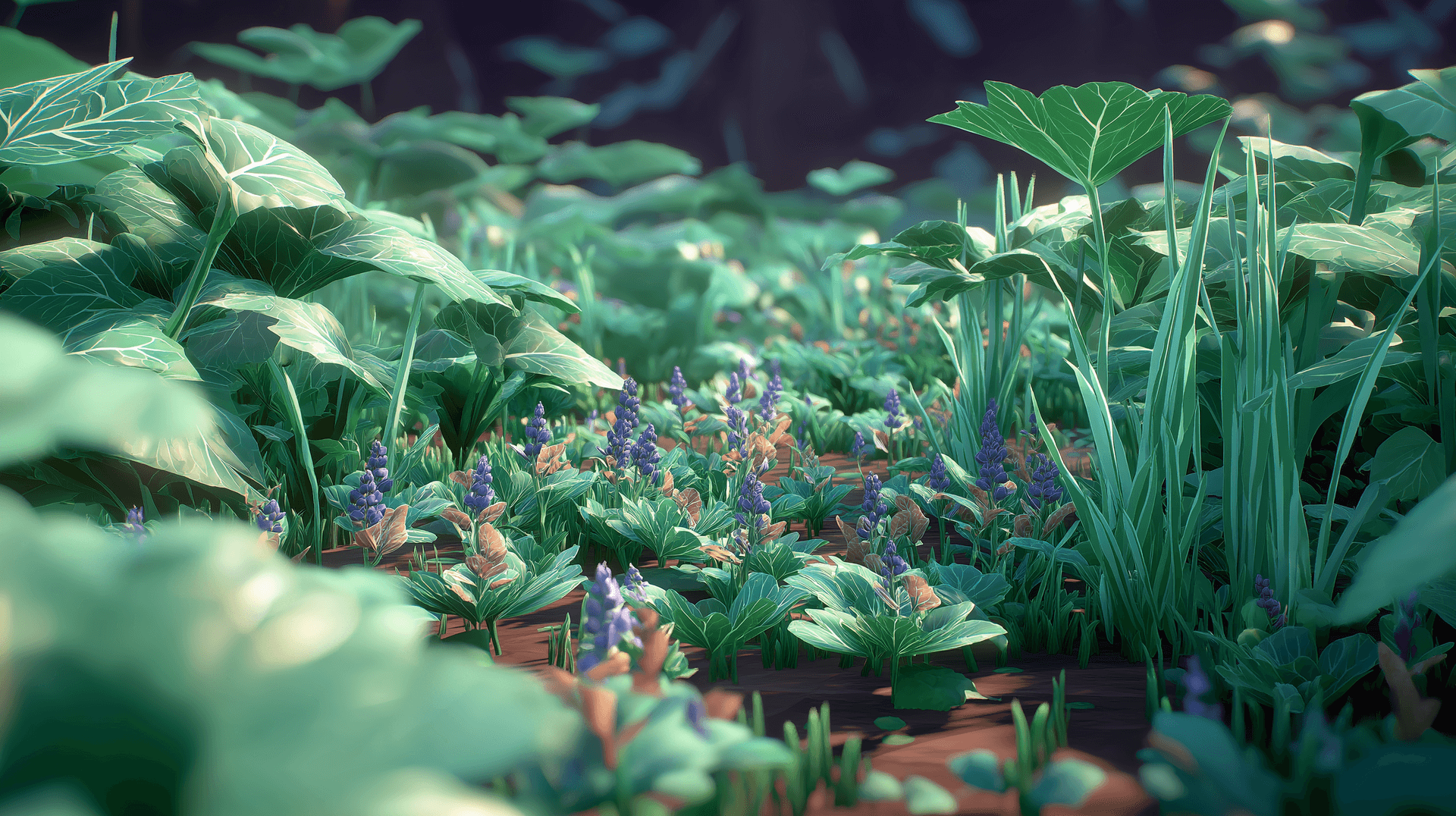 Lush Green Undergrowth Wallpaper