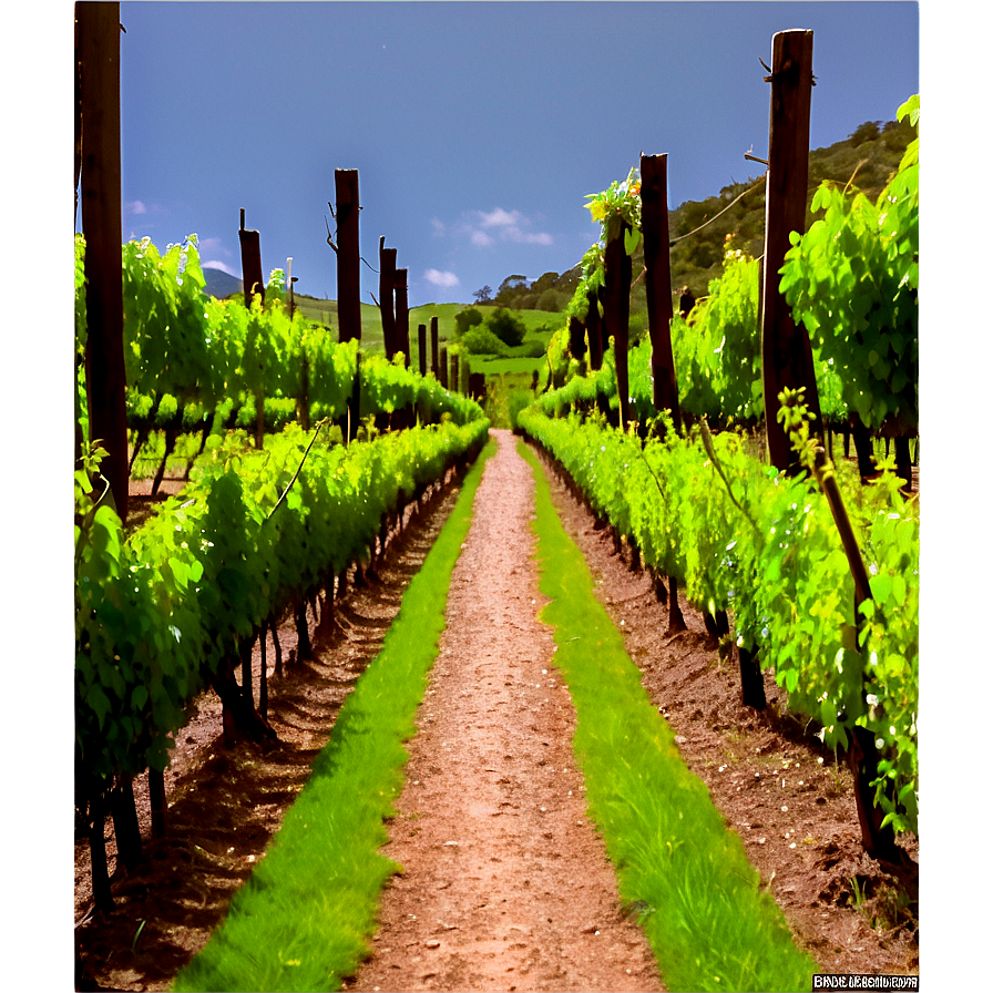 Lush Vineyard Pathway Png 06202024 PNG