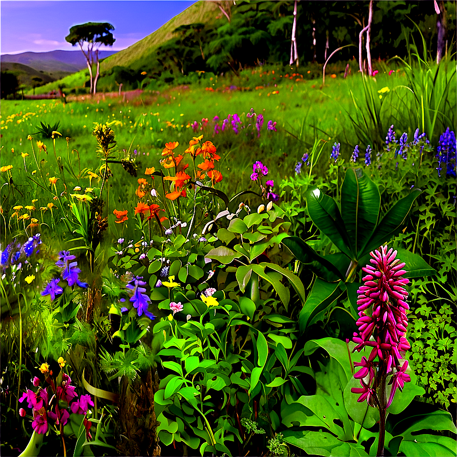 Lush Wildflower Habitat Png Fgl35 PNG