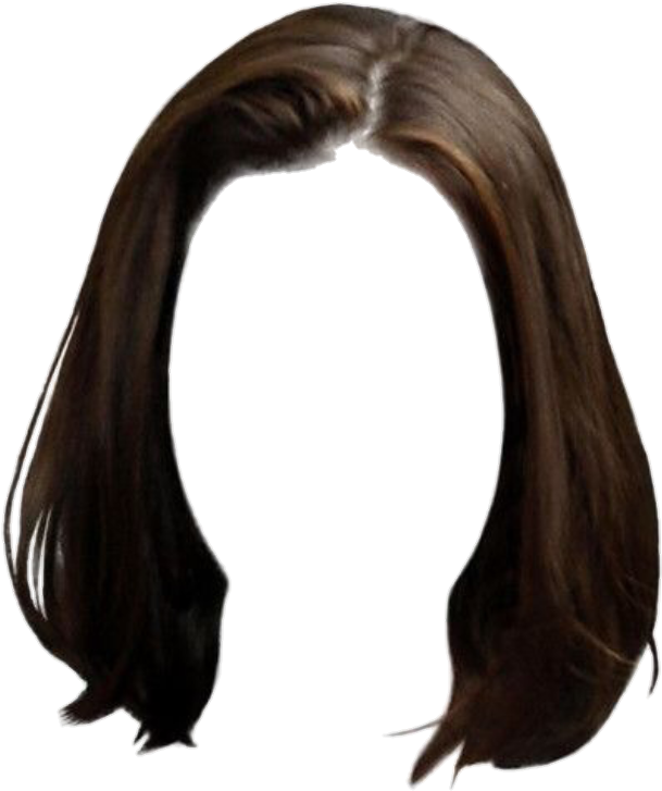 Lustrous Brown Hair Wig Transparent Background PNG