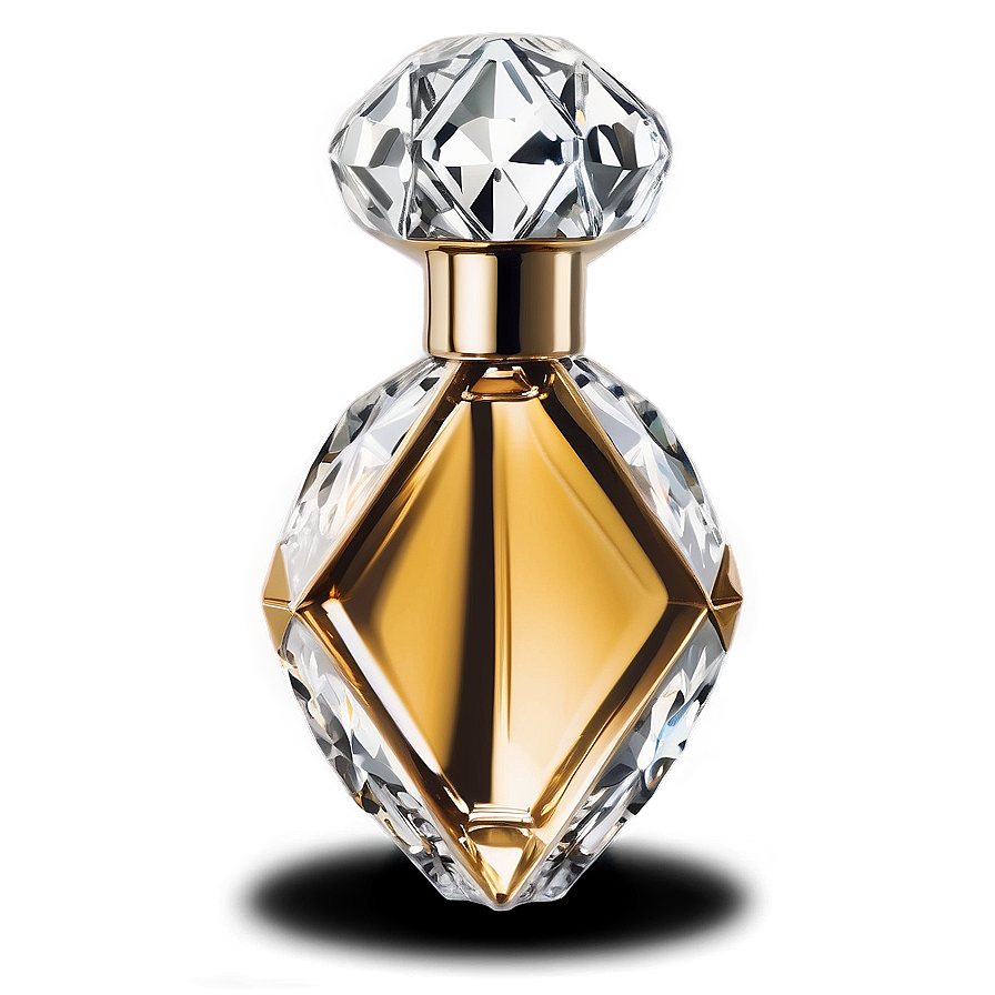 Luxe Diamond Cut Perfume Bottle Png Urw PNG