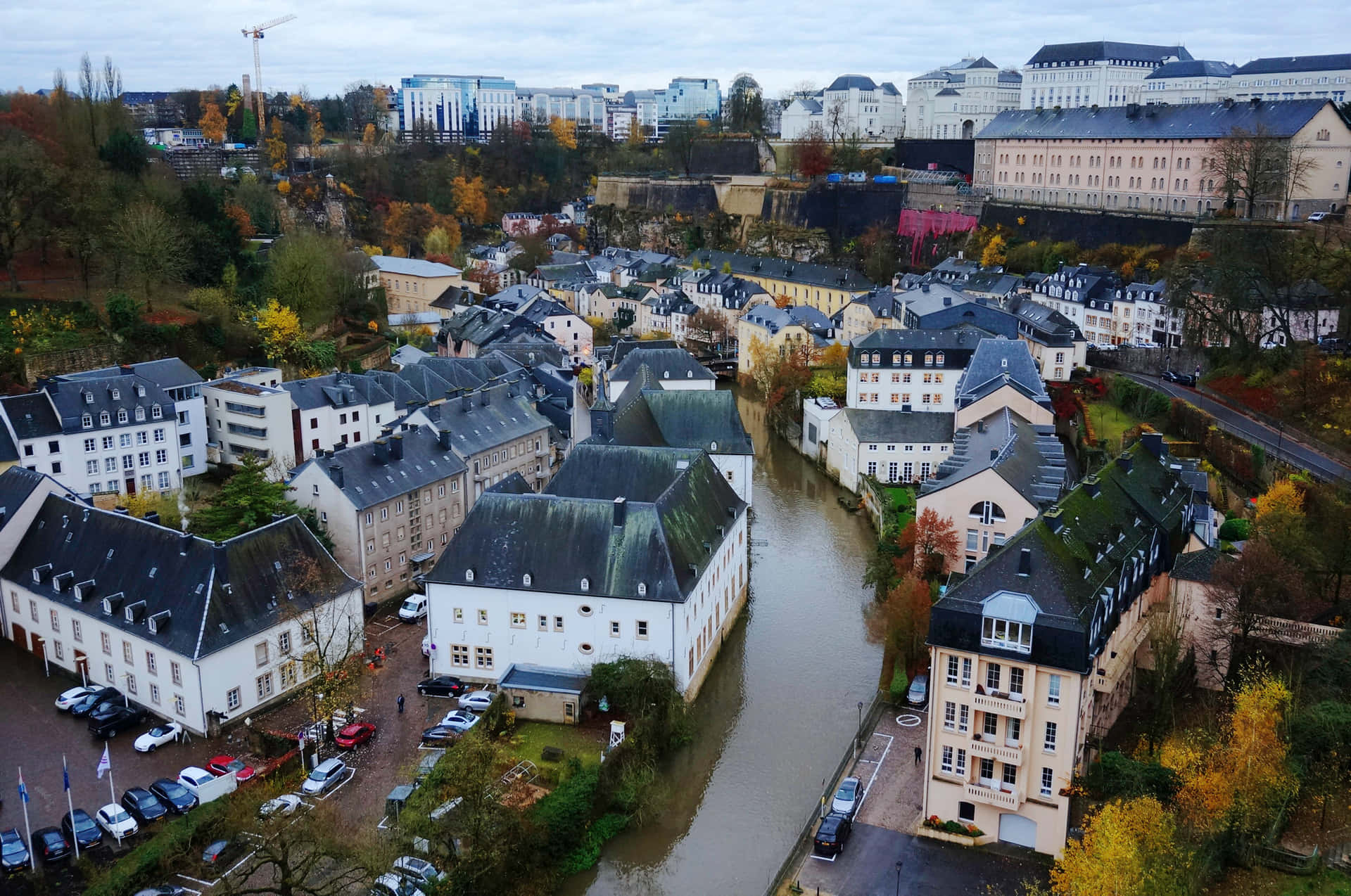 Download Luxembourg City Aerial View Wallpaper | Wallpapers.com