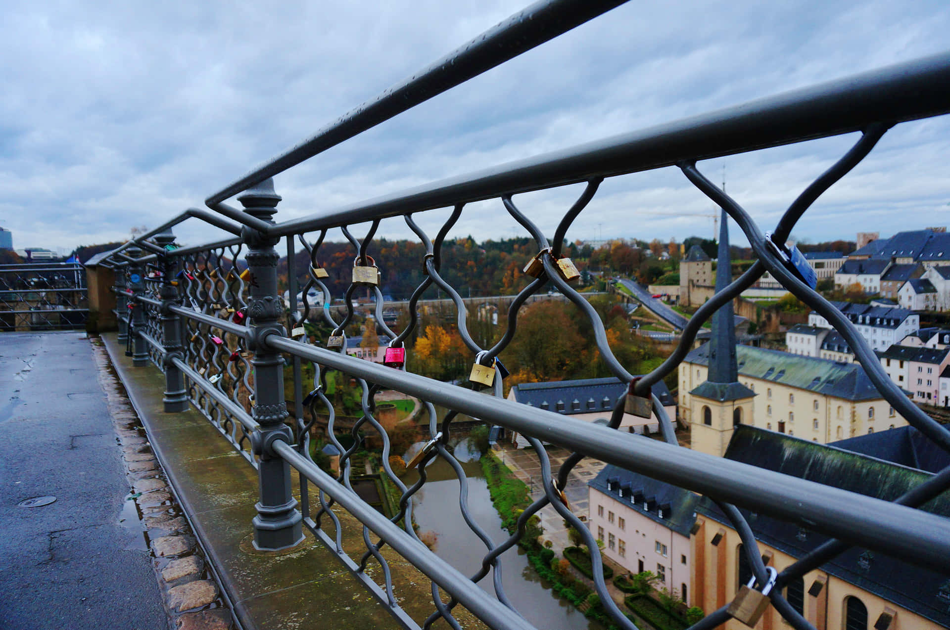 Luxembourg Love Locks Bridge View Wallpaper