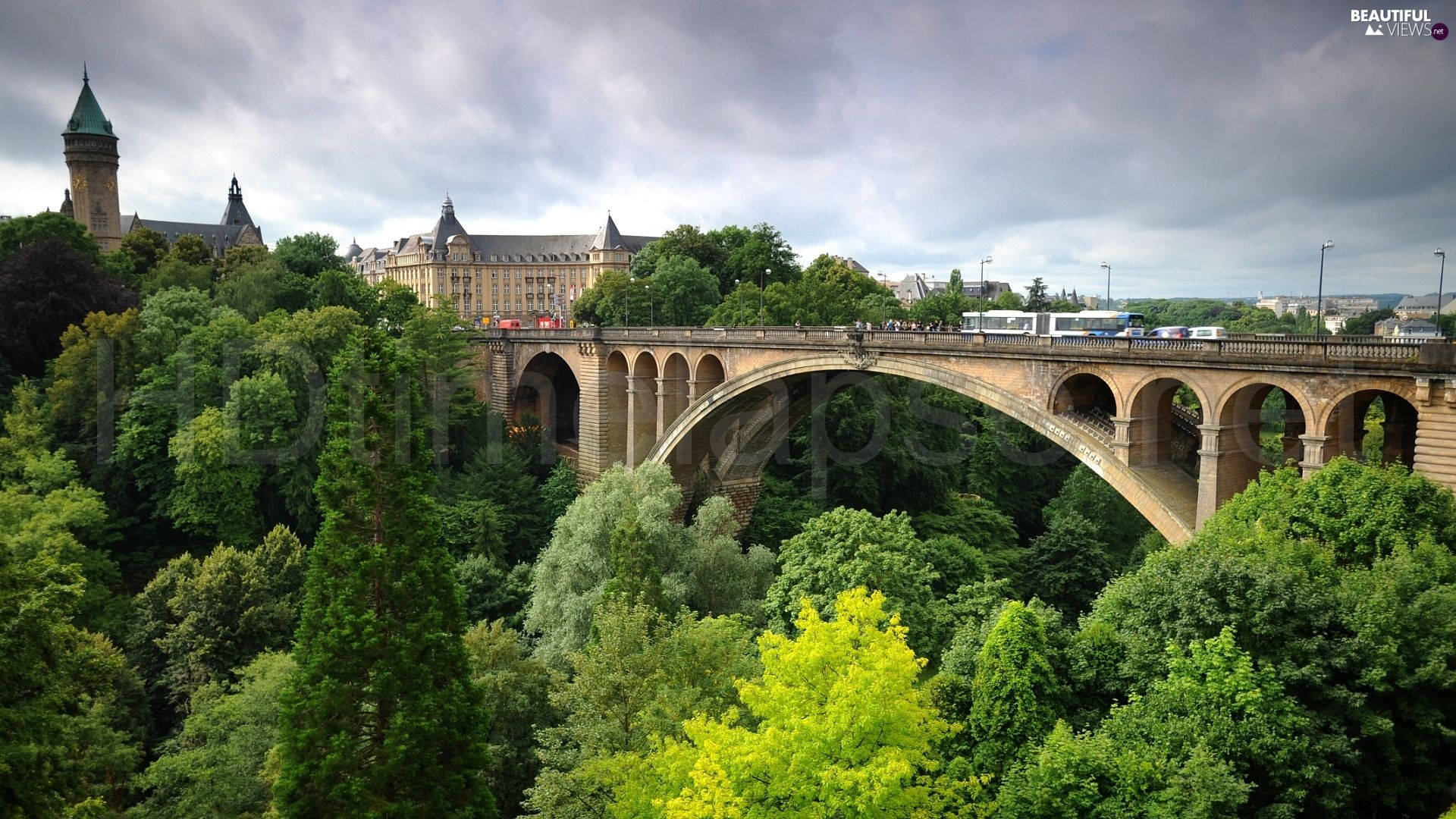 Luxembourg Pont Adolphe Wallpaper