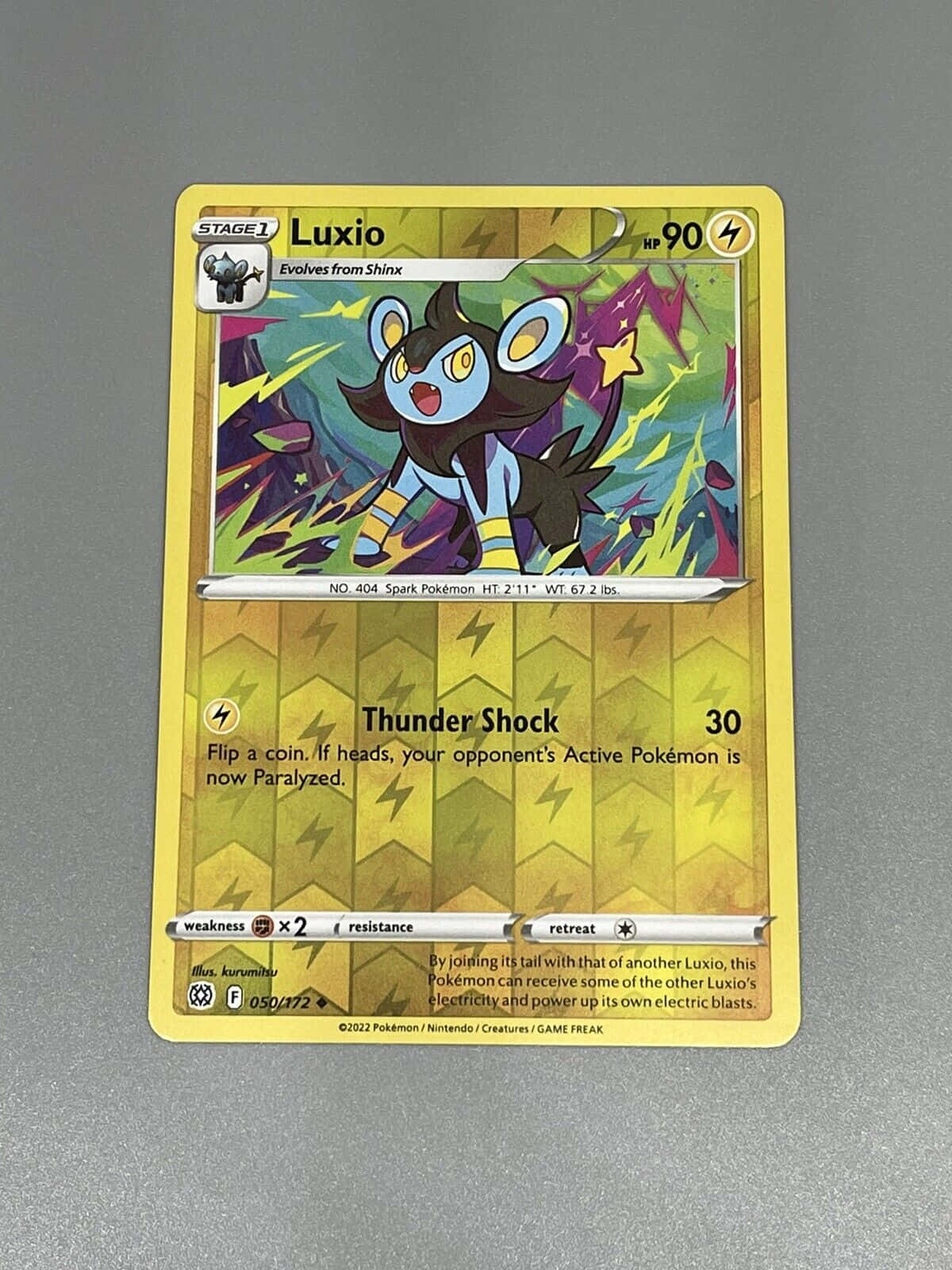 Luxio Pokemon Trading Card Gray Background Wallpaper