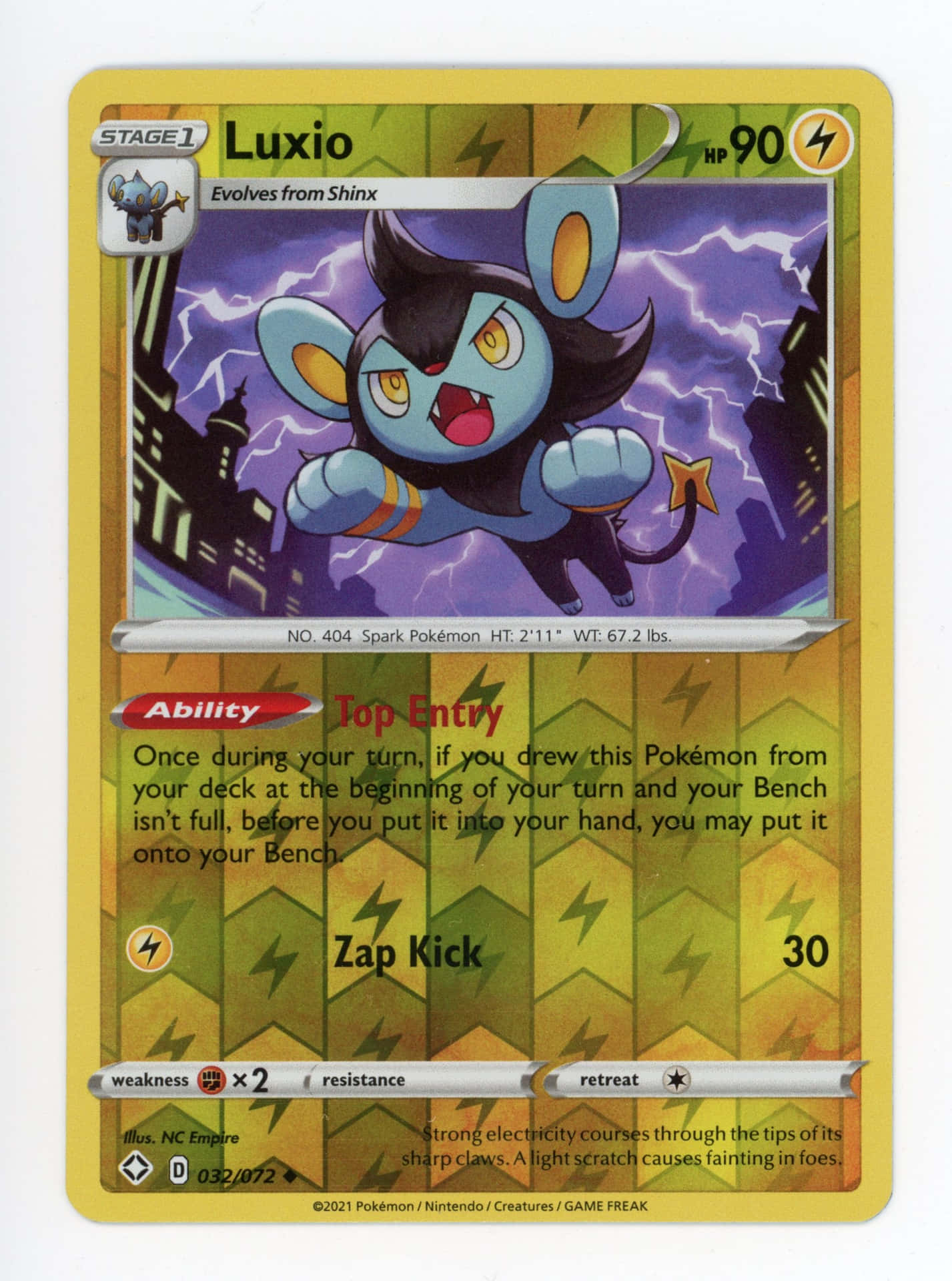 Luxio Yellow And Green Trading Card Wallpaper