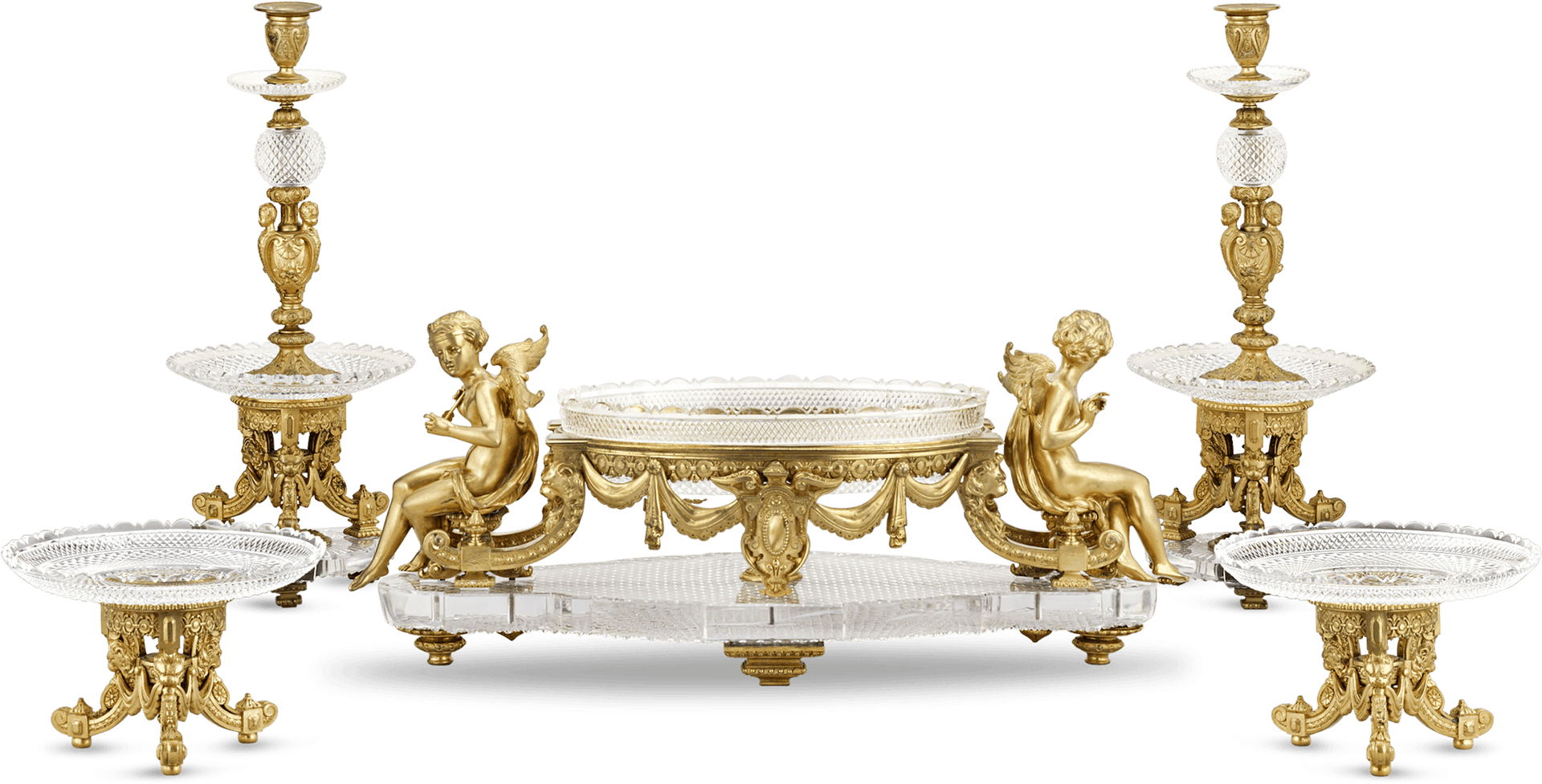 Luxurious Baccarat Crystal Furniture Set PNG