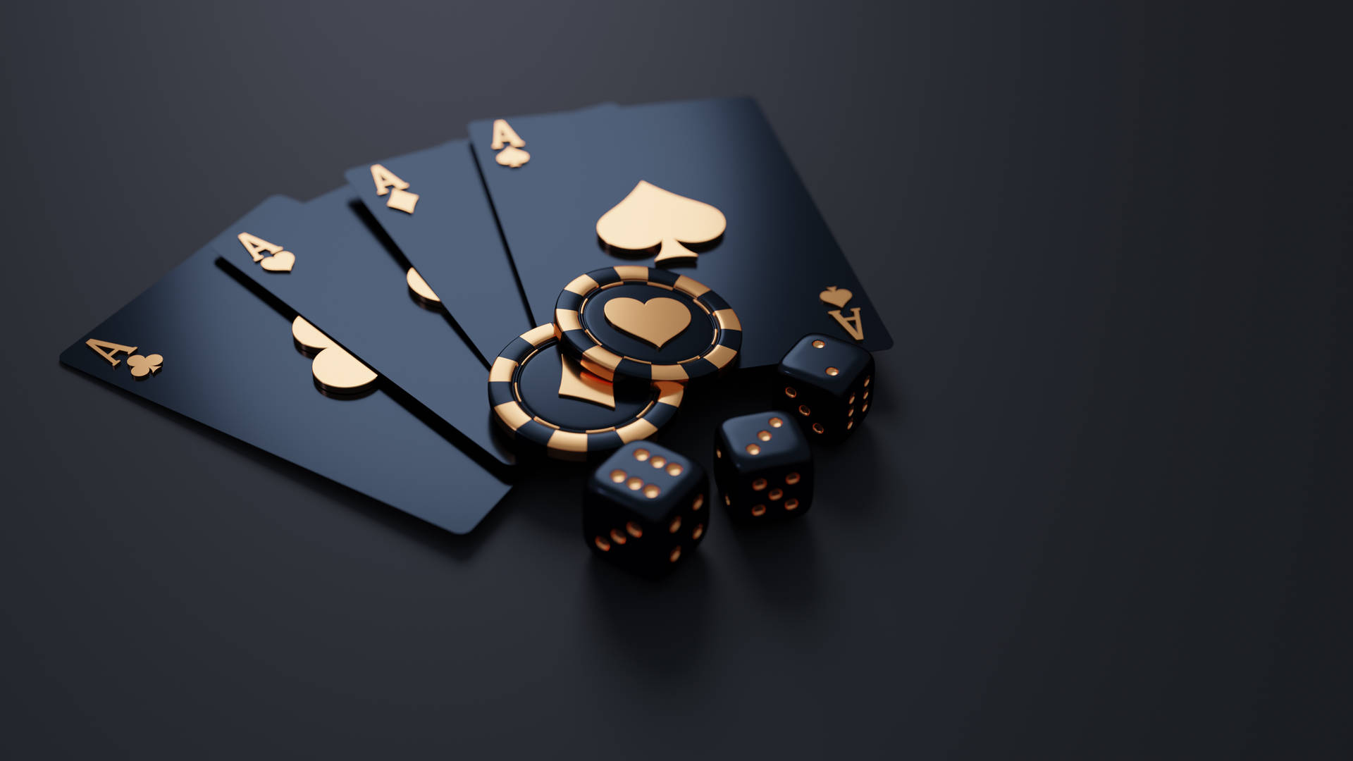 Luxurious Blackjack Gold Cards Poker Chips Wallpaper
