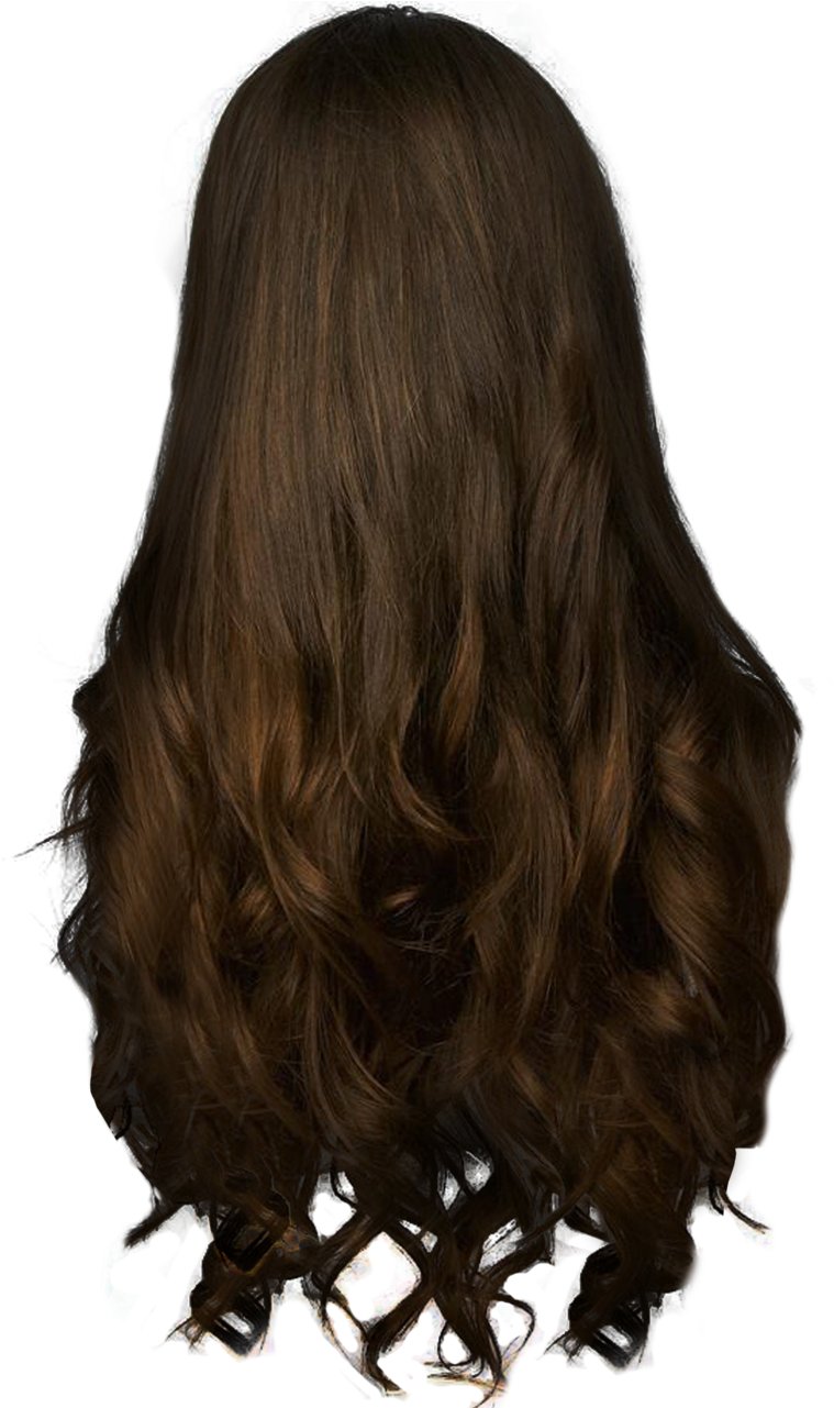 Luxurious Brown Curls Hairstyle PNG