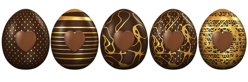 Luxurious Chocolate Easter Eggs PNG