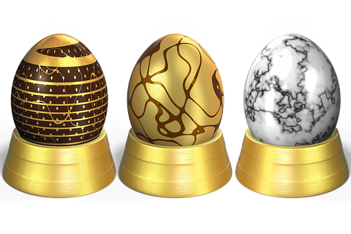 Luxurious Decorative Easter Eggs PNG