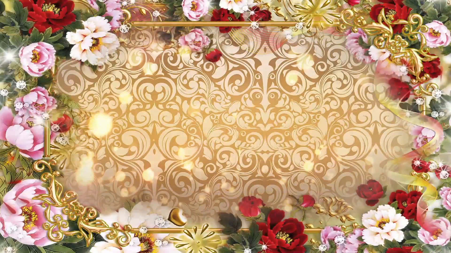 Luxurious Flowers Wedding Background Template Background