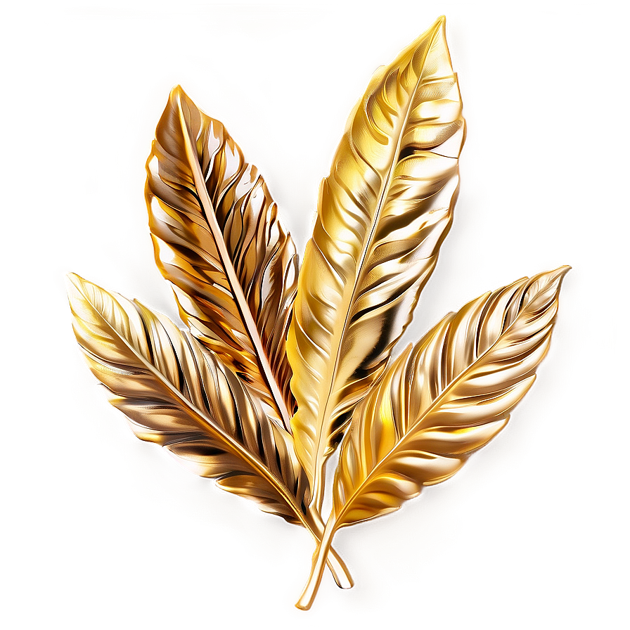 Luxurious Gold Leaves Png Nem PNG