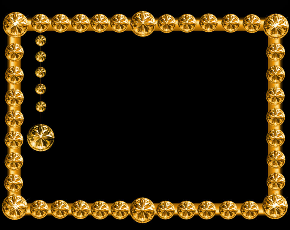 Luxurious Golden Framewith Ornaments PNG