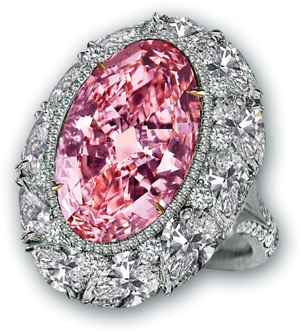 Luxurious Pink Diamond Ring PNG