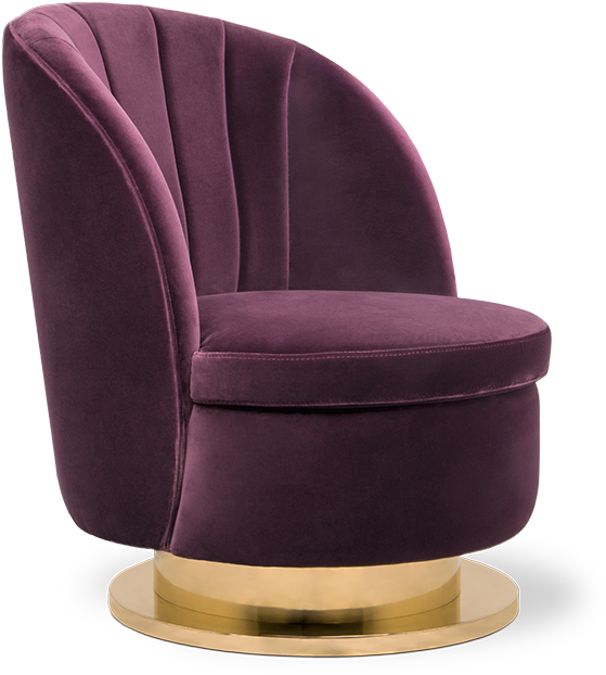 Luxurious Purple Velvet Chair PNG