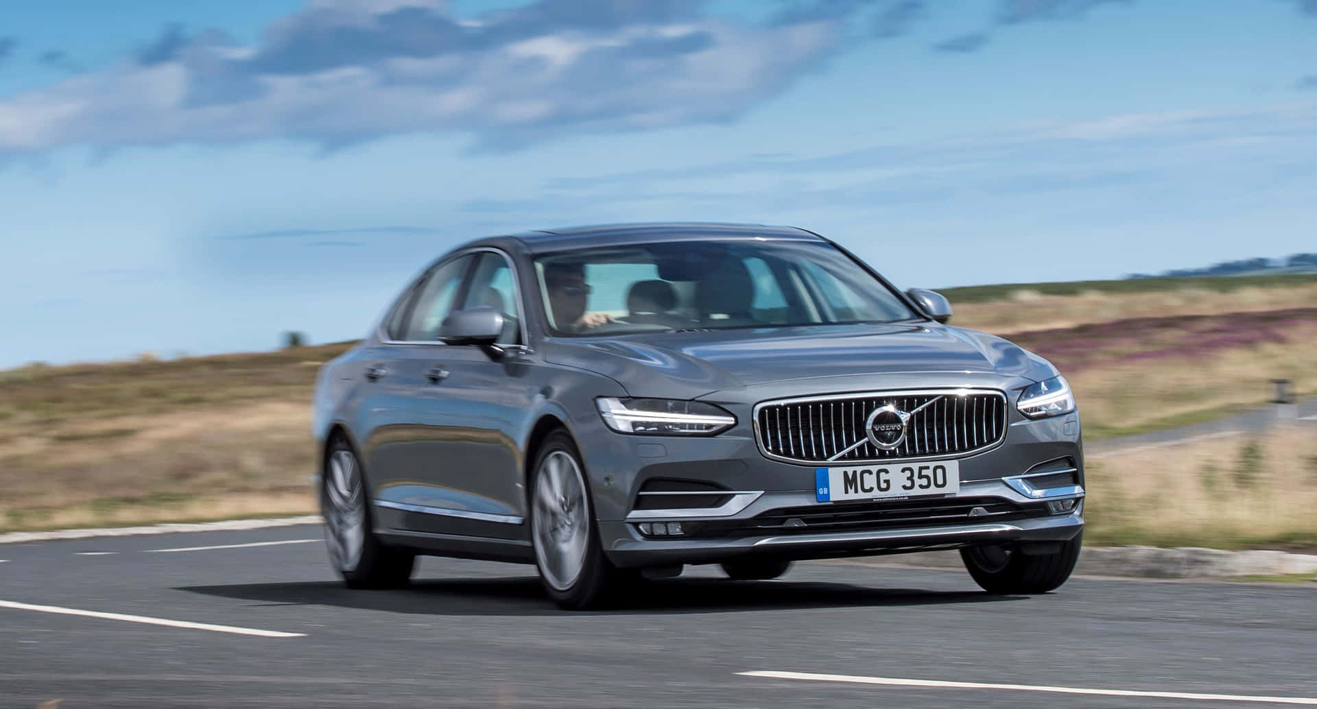 Luxurious Volvo S90 In A Mesmerizing Landscape Wallpaper