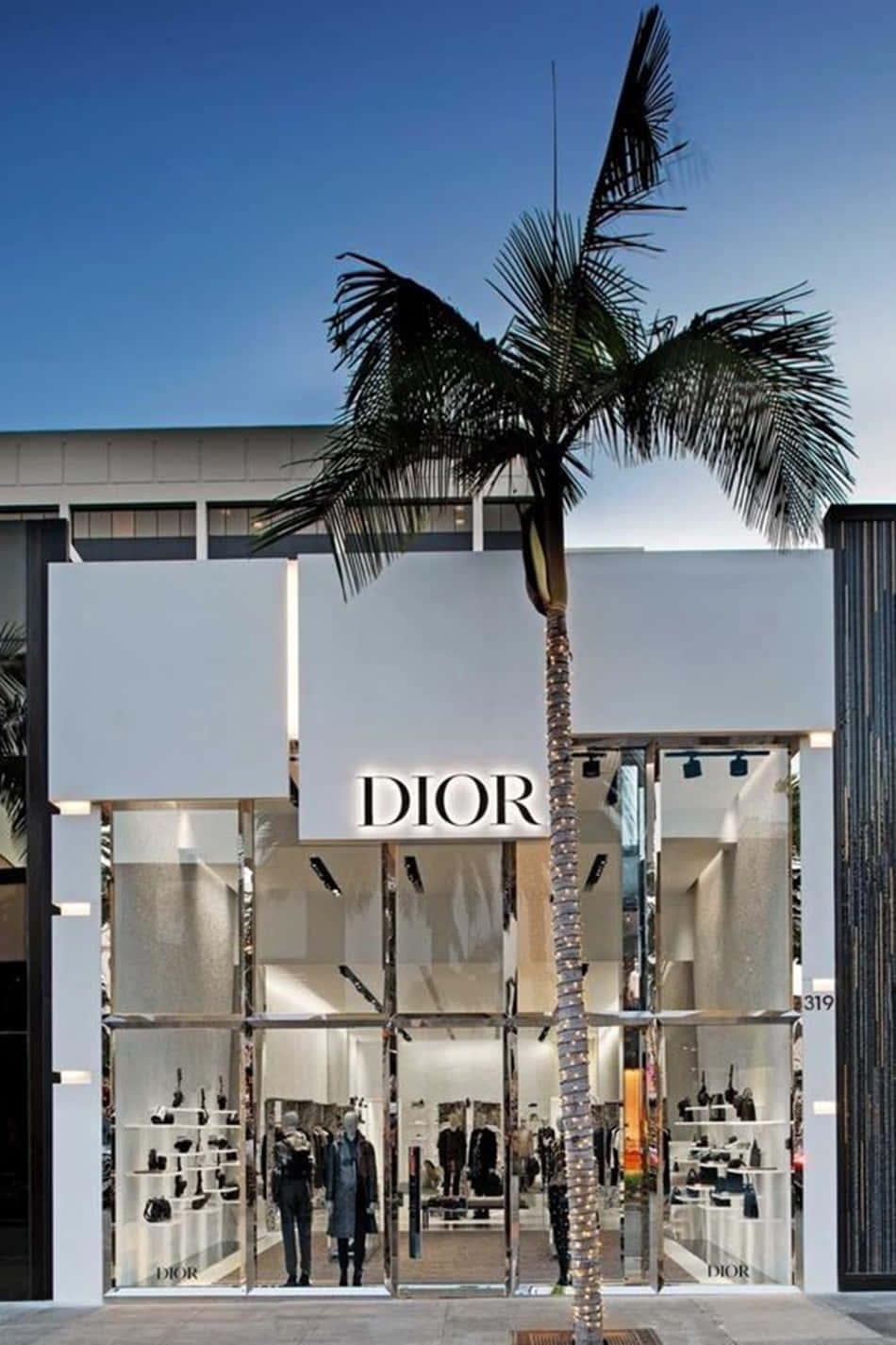 Famil dit Dior-butikken i Hollywood, Californien. Wallpaper