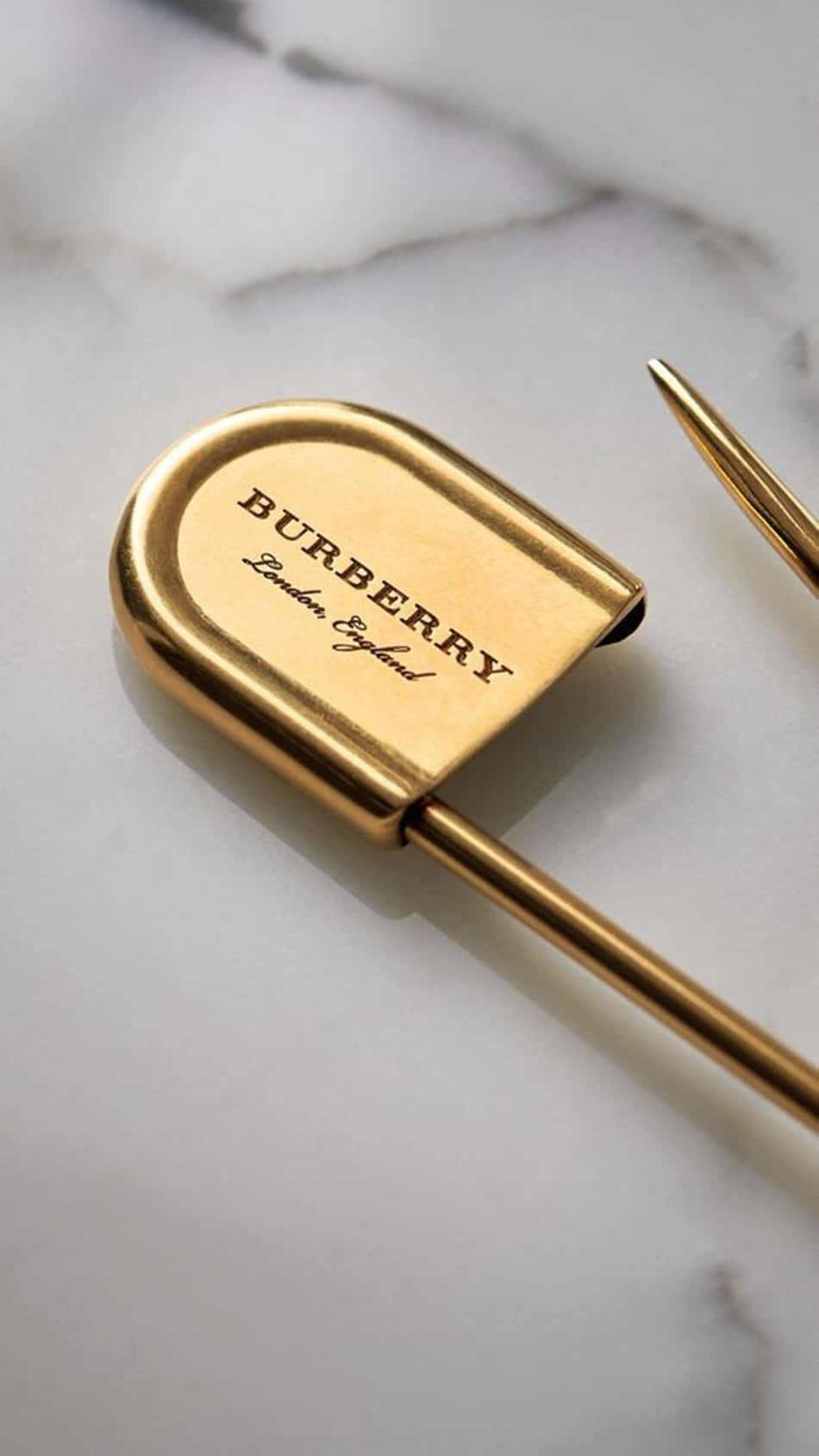 Luxury Aesthetic Burberry Safety Pin Wallpaper