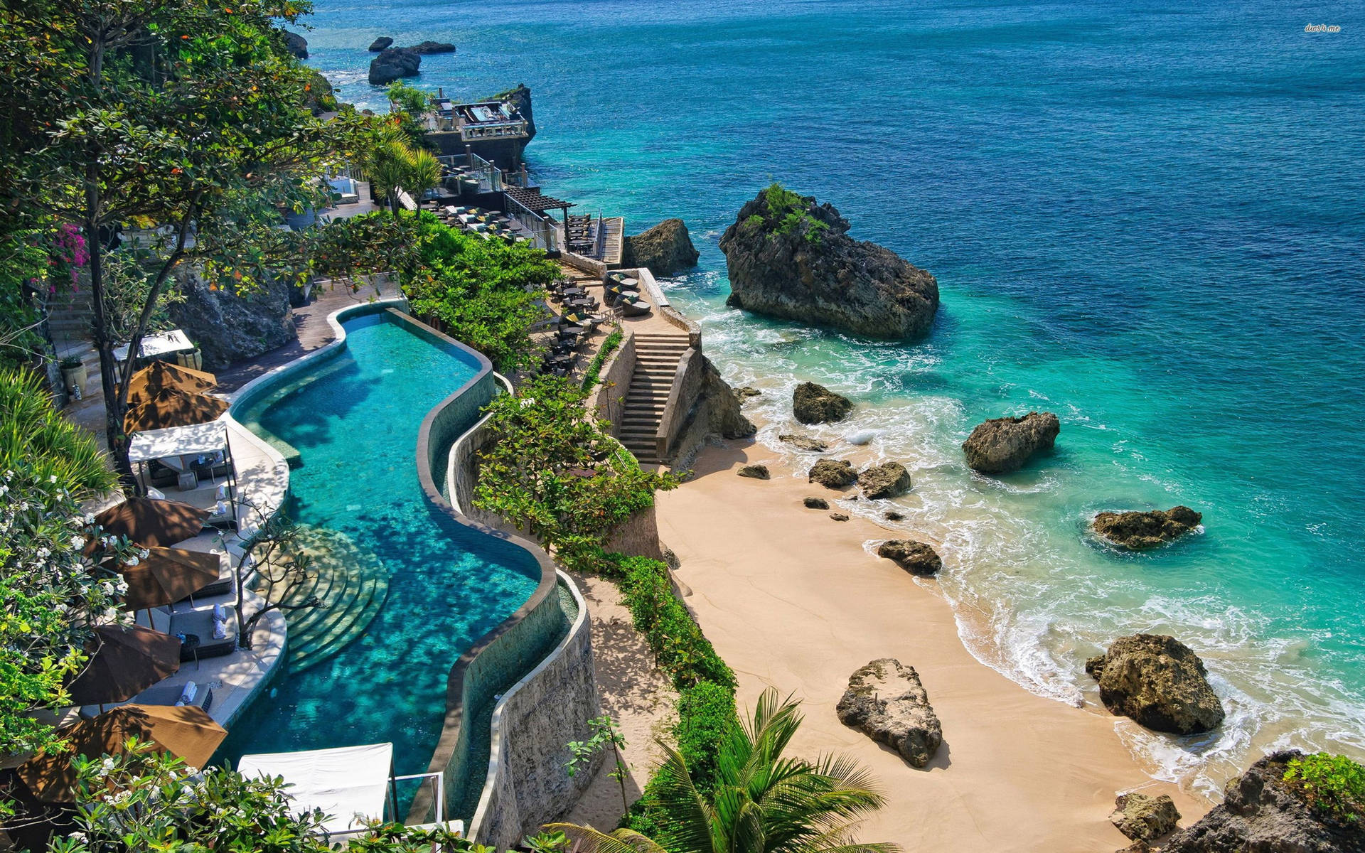 Luxury Beach Resort Bali Indonesia Background