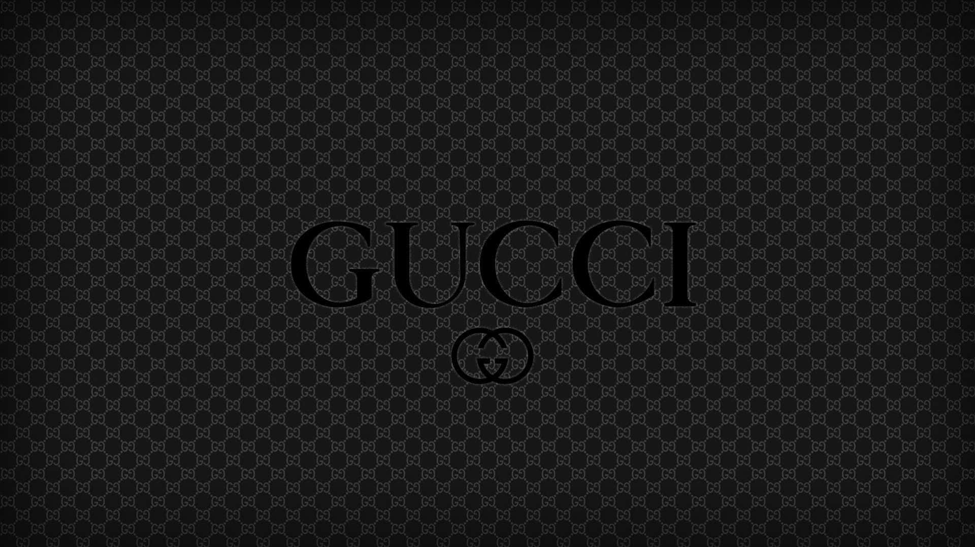 Sfondodel Logo Gucci Bianco E Nero Sfondo