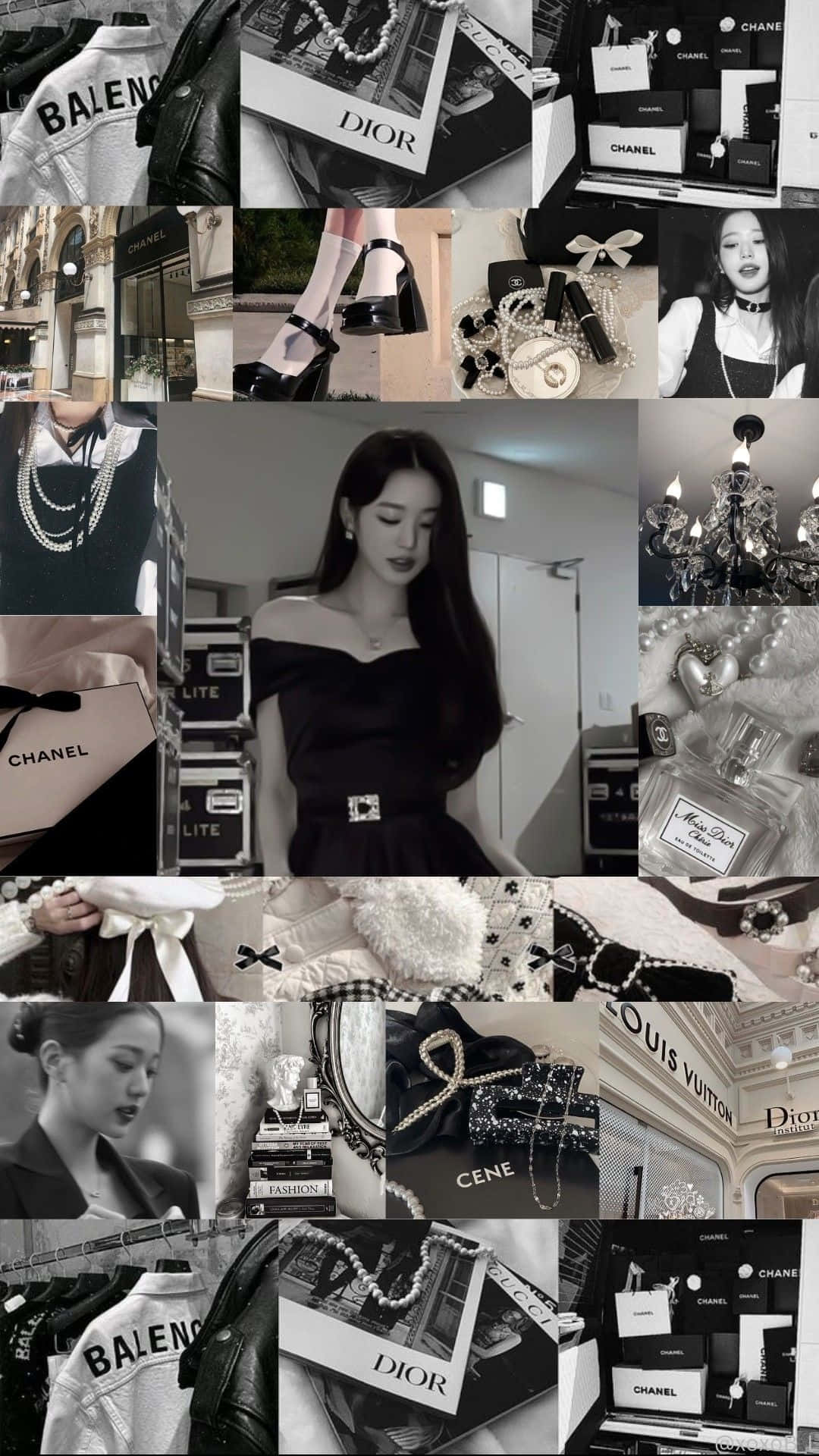 Luxury Brands Collage Dior Aesthetic Wallpaper