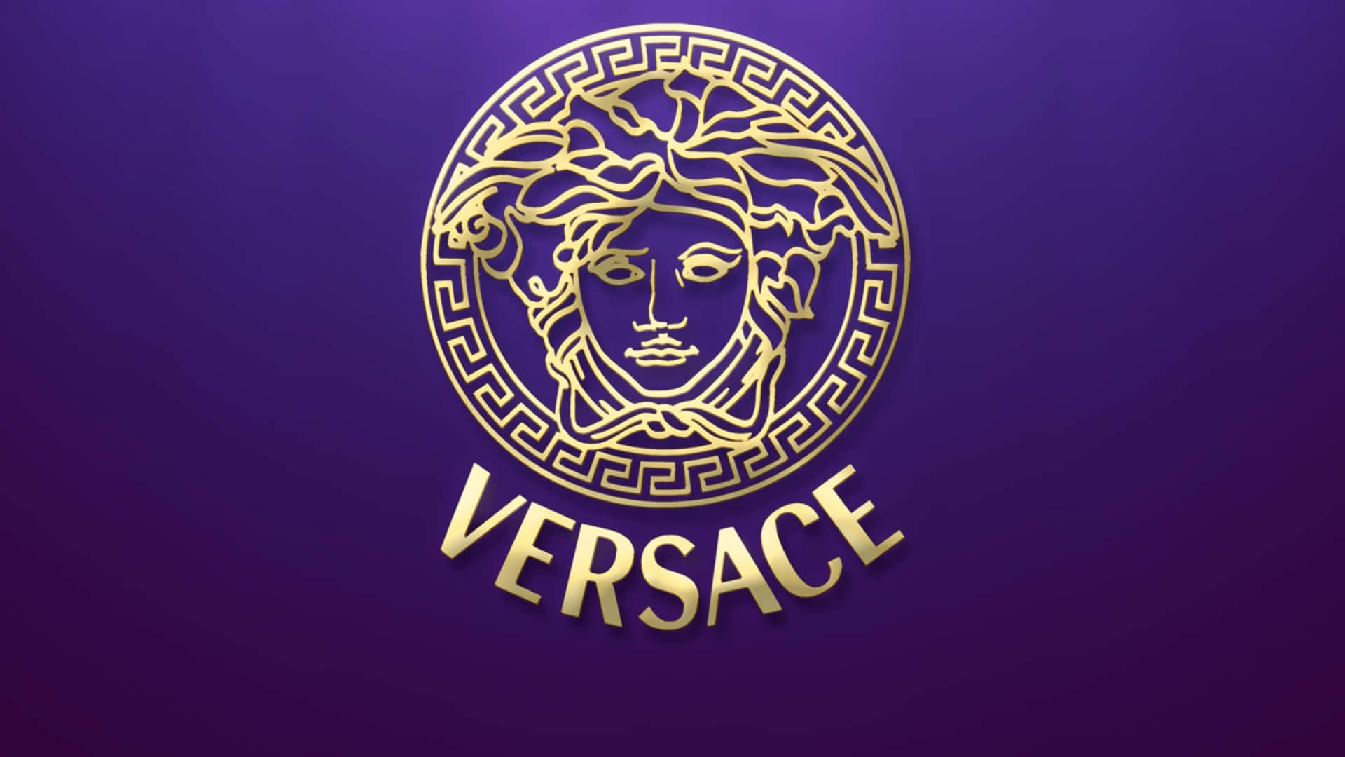 Versace Logo On A Purple Background Wallpaper
