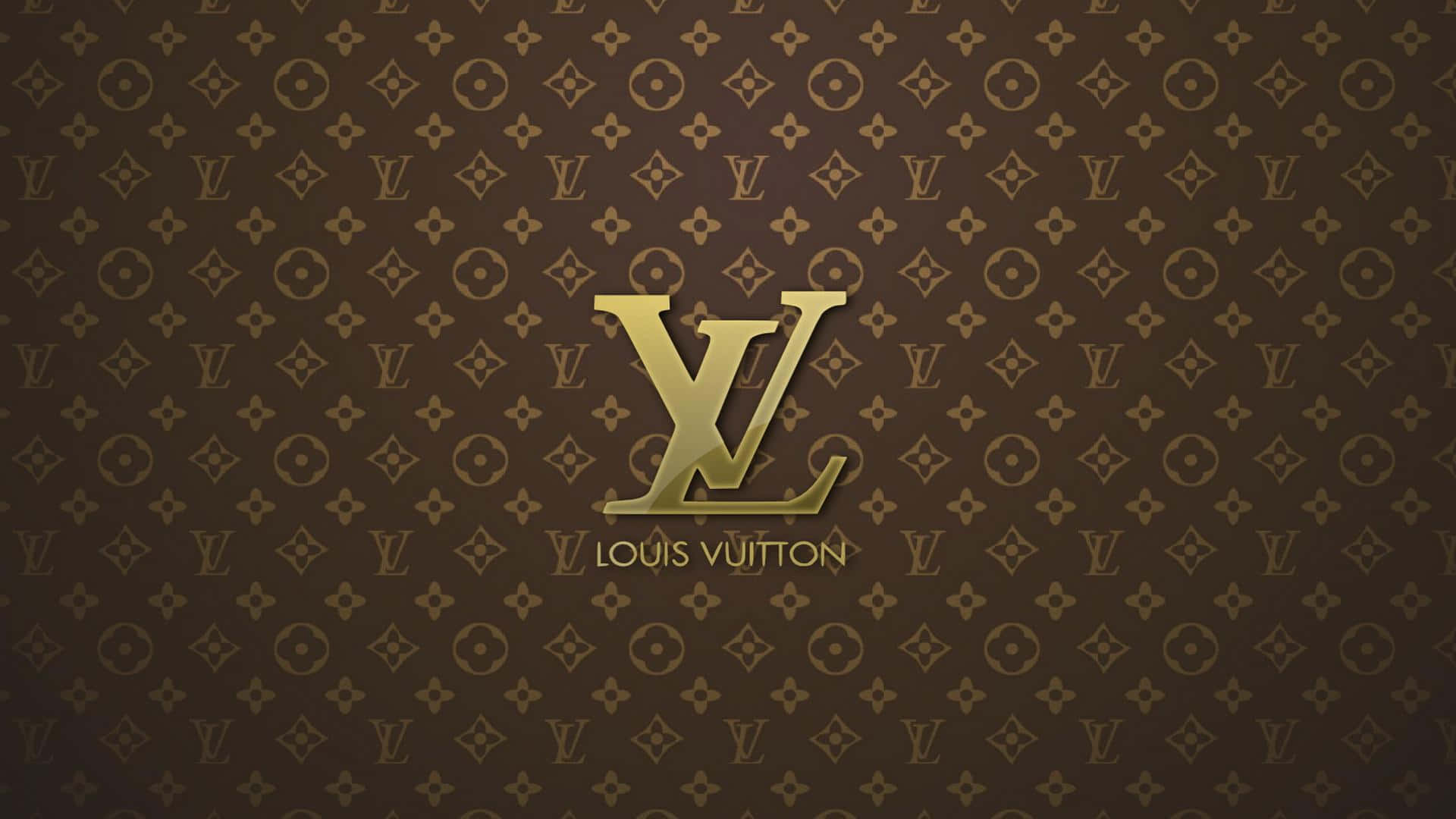 Louis Vuitton Logo On A Brown Background Wallpaper