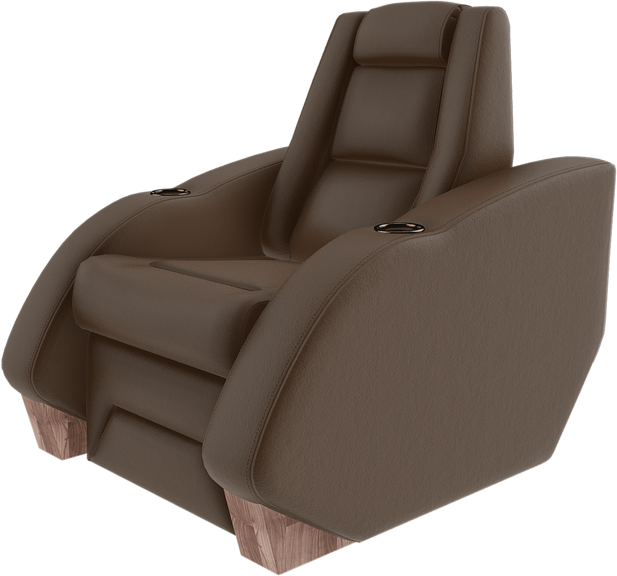 Luxury Brown Home Theater Recliner Chair PNG