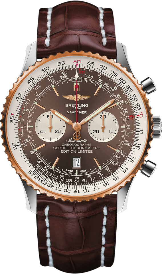 Luxury Brown Leather Strap Watch PNG