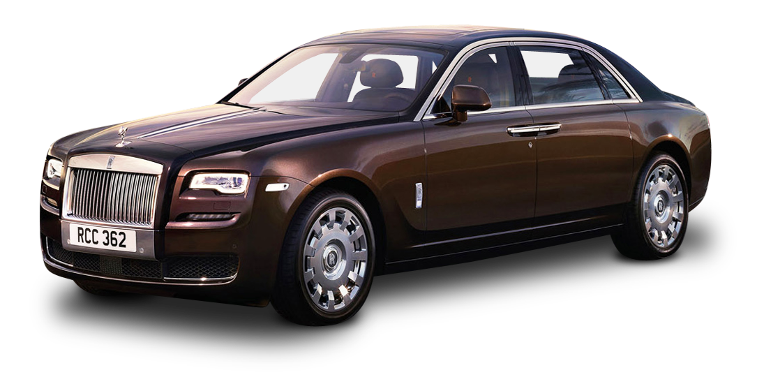 Luxury Brown Rolls Royce Side View PNG