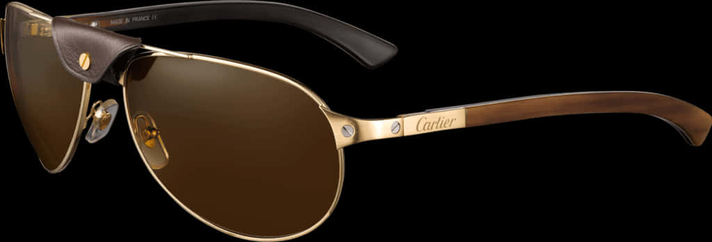 Luxury Cartier Sunglasses Brown Tint PNG