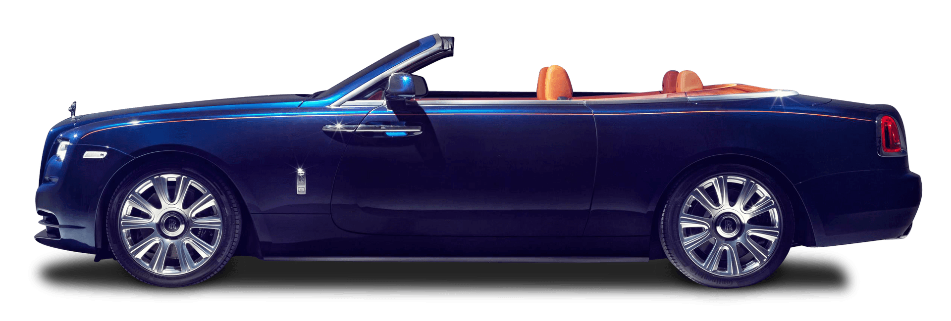 Luxury Convertible Rolls Royce Side View PNG