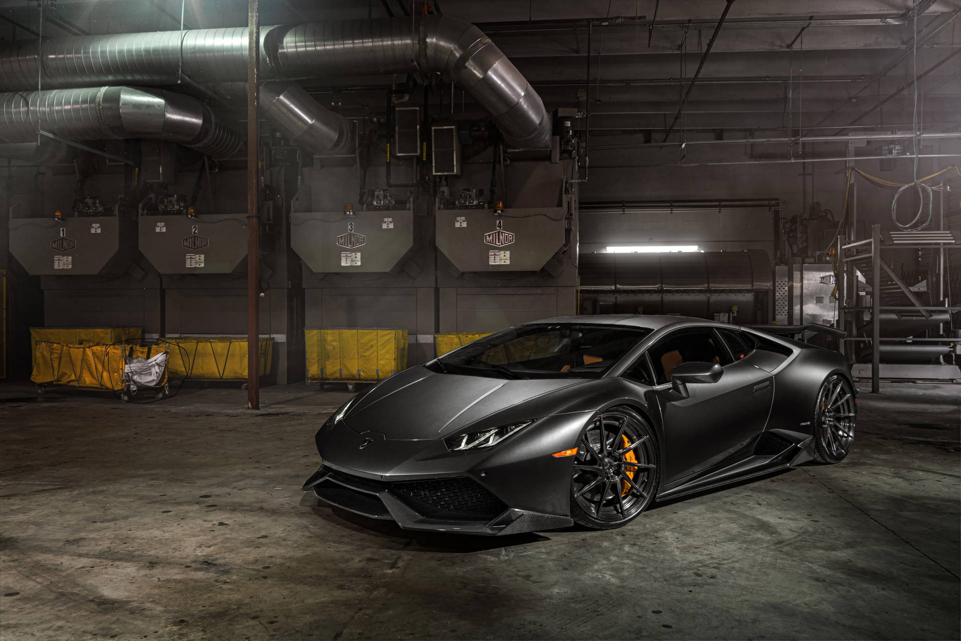 Luxury Defined - Pristine Lamborghini Under The Spotlight. Wallpaper