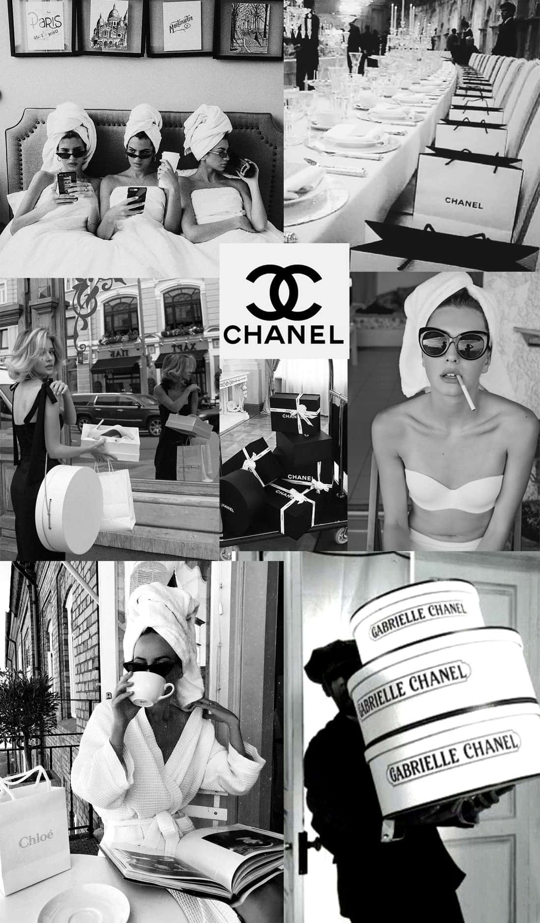 Luxury Fashion Collage_ Chanel Theme Wallpaper