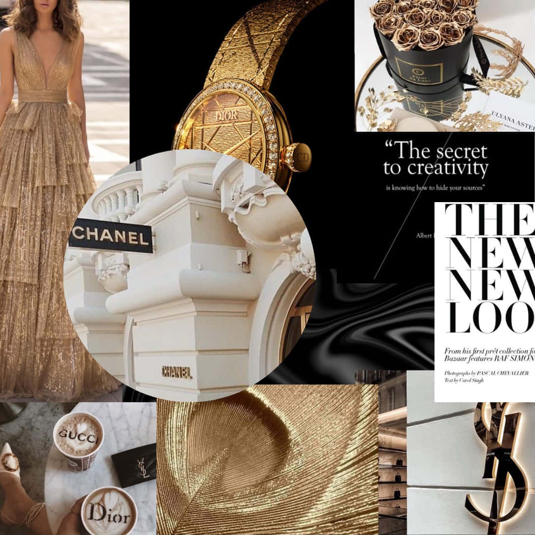 Luxury Fashion Collage_ Rich Girl Aesthetic Wallpaper