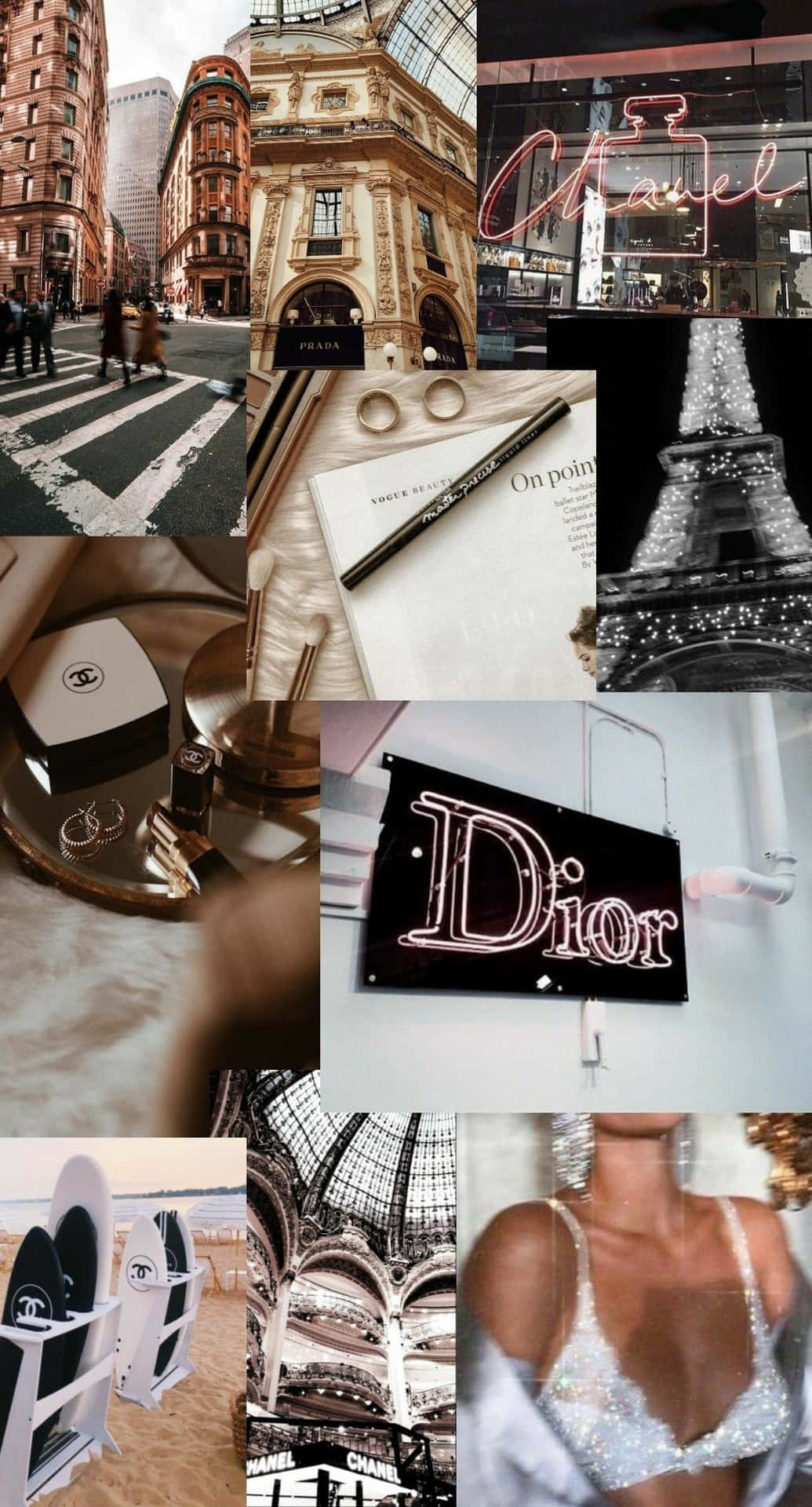 Luxury Fashion Collage_ Rich Girl Aesthetic Wallpaper