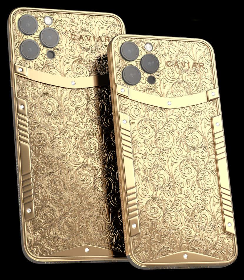 Luxury Gold Engravedi Phone12 Design PNG