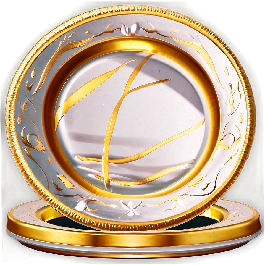 Luxury Gold-rimmed Plates Png 06202024 PNG