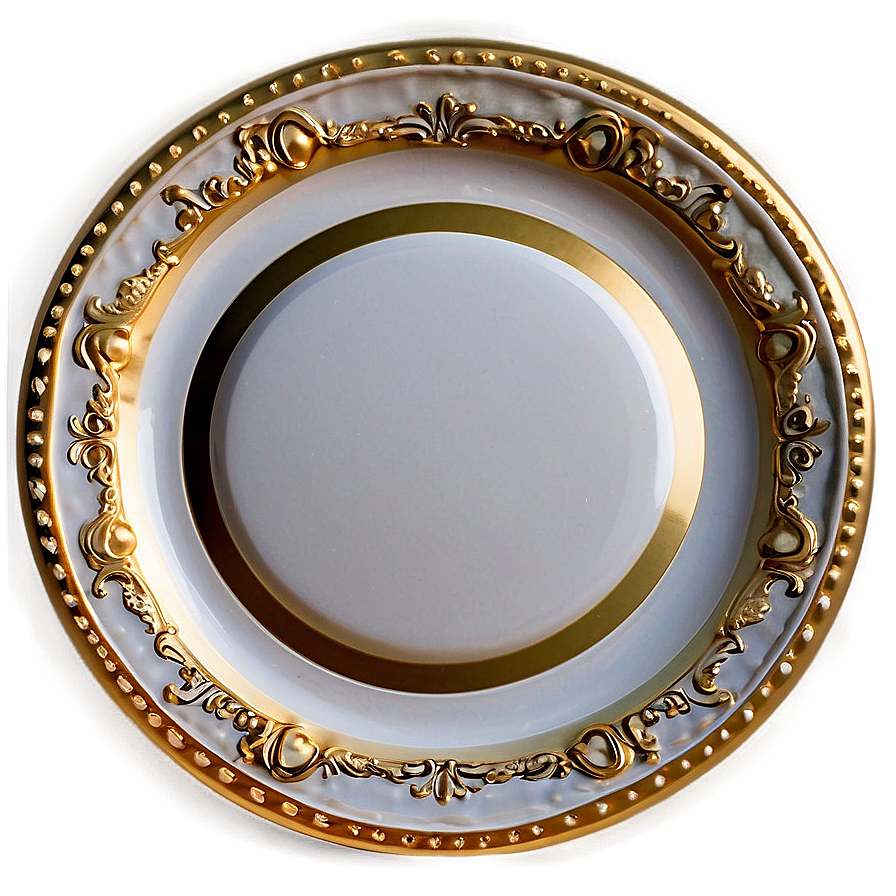 Luxury Gold-rimmed Plates Png 06202024 PNG