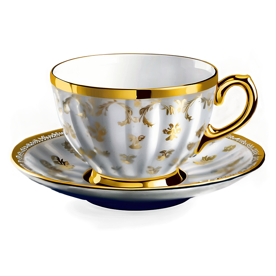 Luxury Gold Rimmed Tea Cup Png Upe PNG