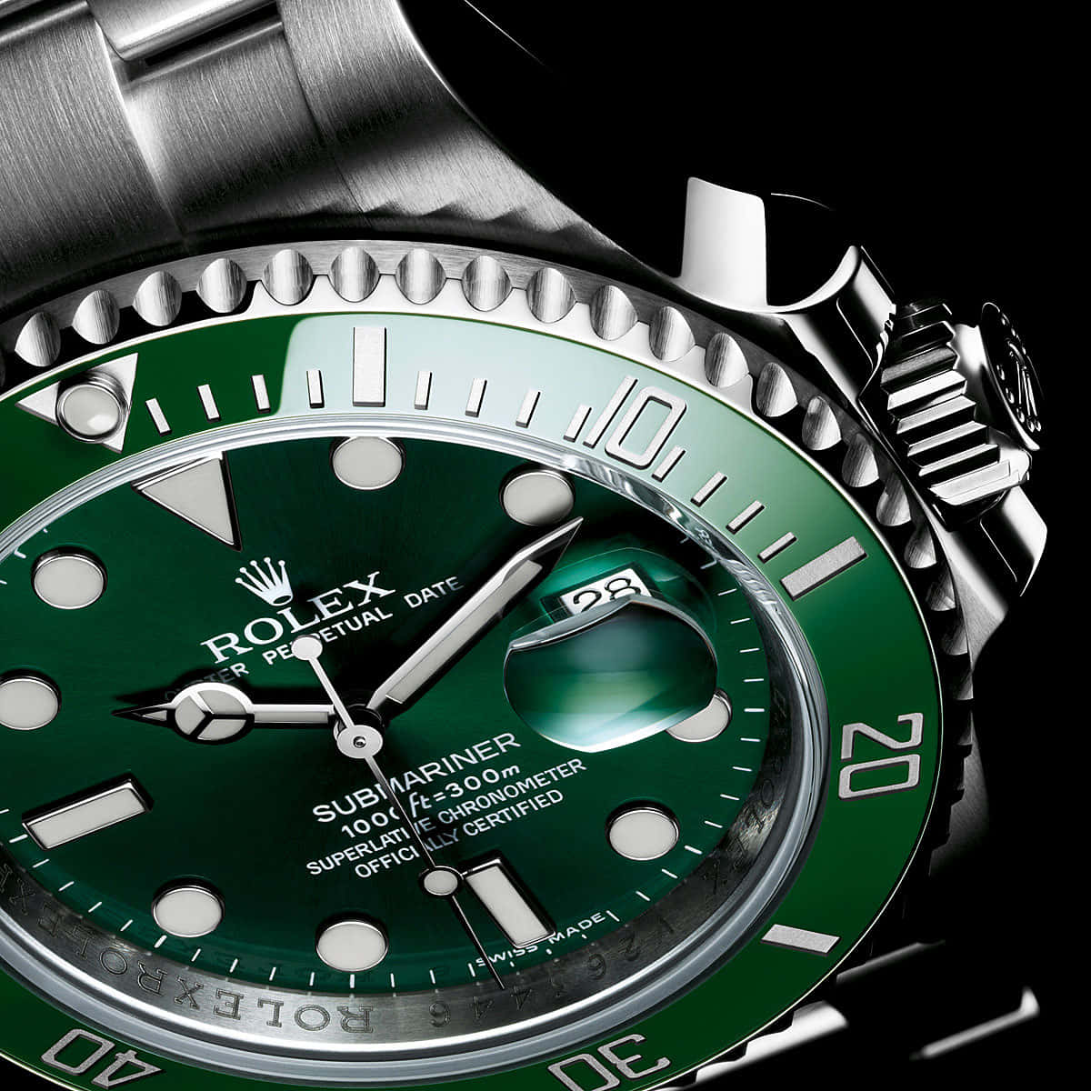 Luxury Green Dial Watch Closeup Wallpaper