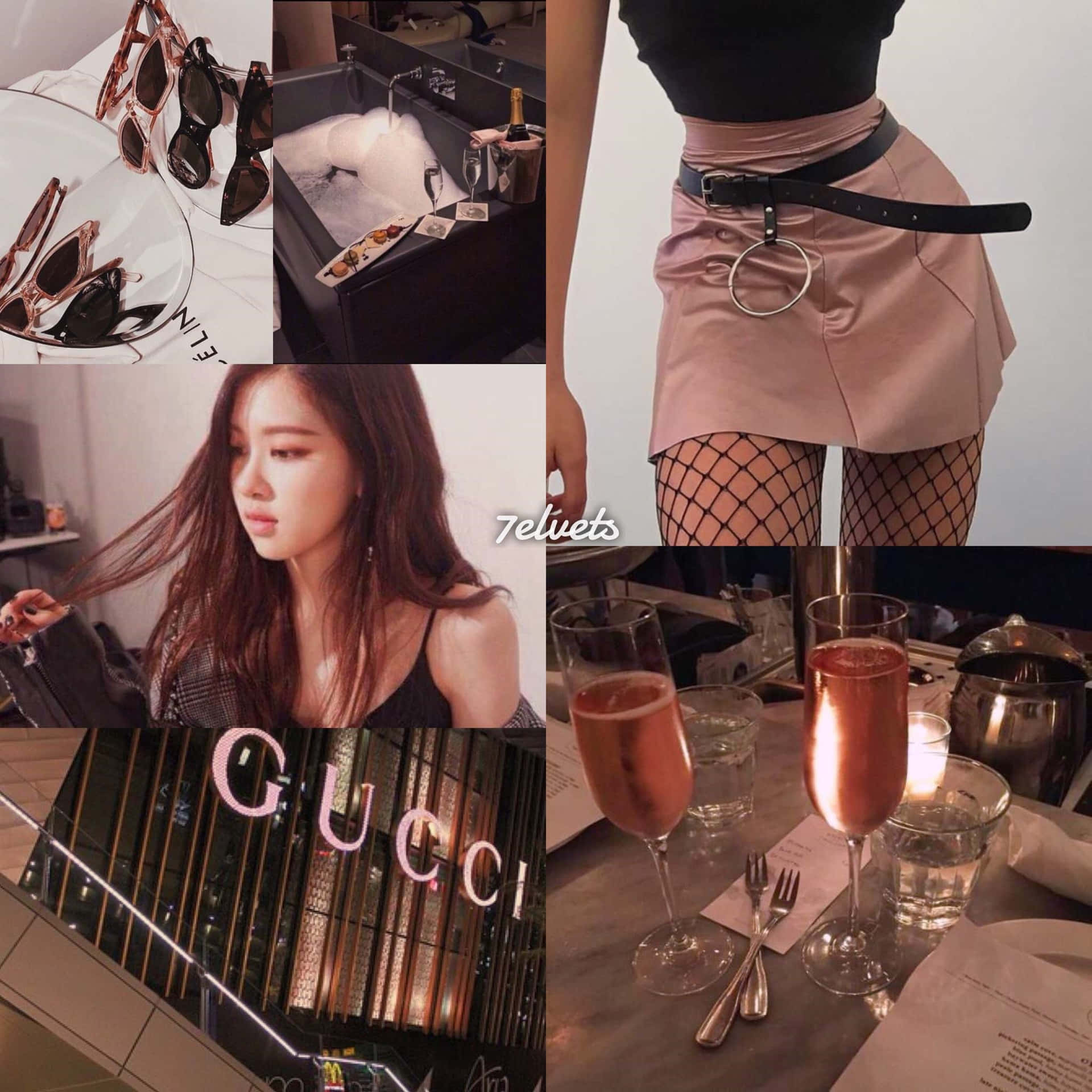 Luxury Lifestyle Collage_ Rich Girl Aesthetic Wallpaper