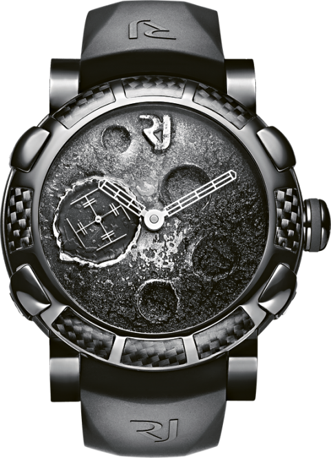 Luxury Moon Surface Watch Design PNG