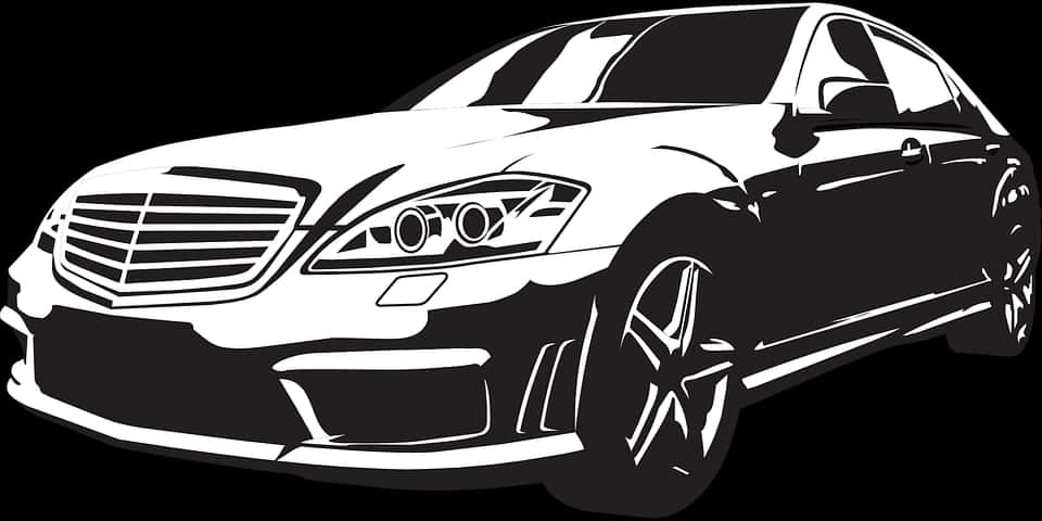 Luxury Sedan Vector Illustration PNG