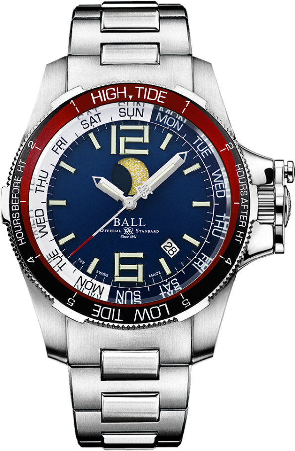 Luxury Tide Tracking Wristwatch PNG