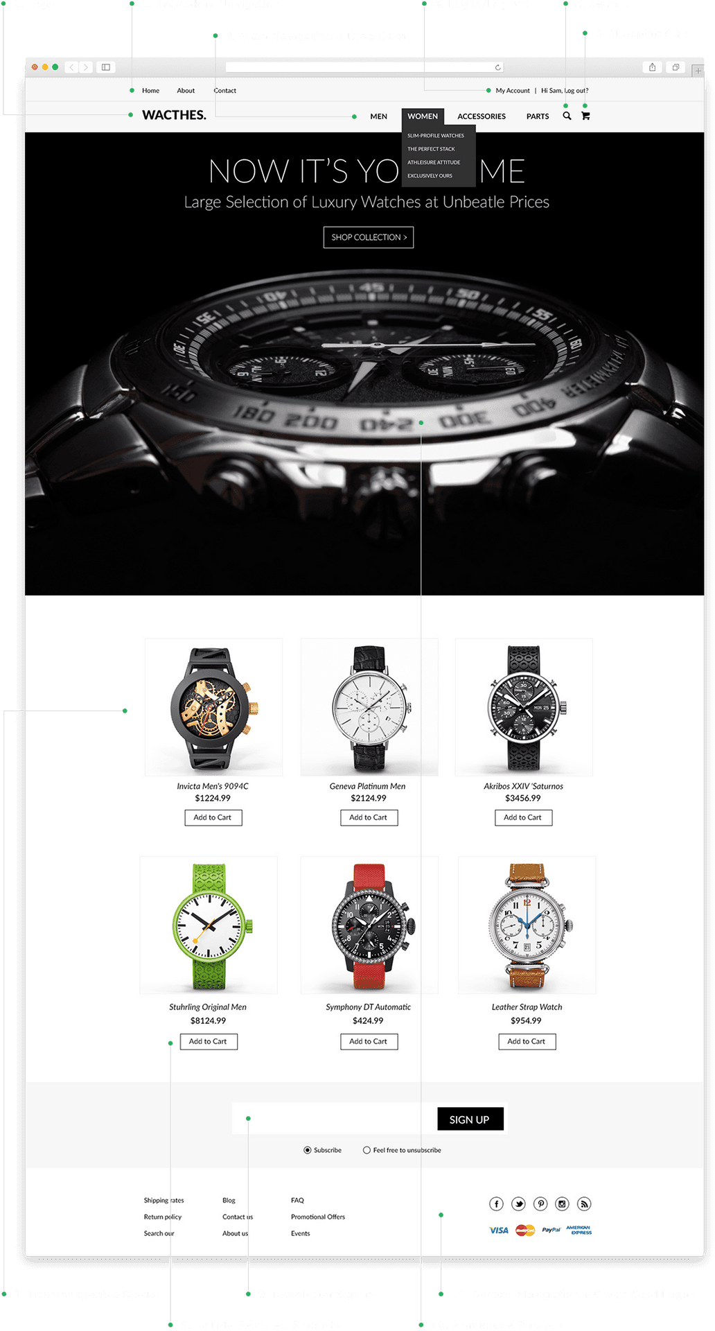 Luxury Watch Online Store Homepage PNG