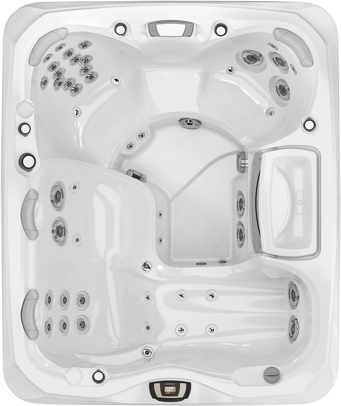 Luxury White Jacuzzi Spa Top View PNG